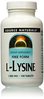 Source Naturals L-Lysine 1,000 mg Tabs, 100 ct