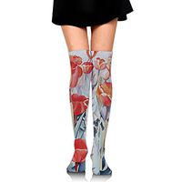 CKDKE2 Mens Crazy Tulips Art Over The Knee Socks Crew Socks