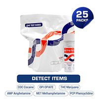 6 Panel Oral Saliva Drug Test – Instant Test for 6 Drugs AMP, COC, MET, OPI, THC, PCP Home use Testing Cups (Pack of 25)