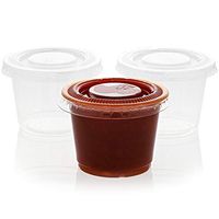 Juvale 250-Pack Plastic Portion Control Cups with Lids for Jello Shots, Condiments and Sauces, 2.5 Ounces