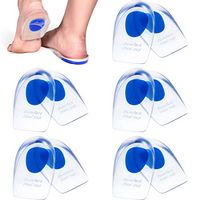 6 Pair Silicone Gel Heel Cups Shoe Inserts for Plantar Fasciitis Gel Heel Pads Shock Absorption Cushion Insert for Sore Heel Pain, Bone Spur