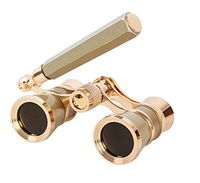 LFFCC Binoculars,3X25 Compact Folding Binoculars,Theatre Opera Glasses with Handle for Theater Horse Racing Classical(Gold)
