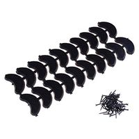 Welecom 30 Pairs Heel Plates Shoe Repair Heel Taps Tips Men's Shoe Sole Heel Repair Pad Guard Replacement Toe Taps Savers with Nails,Black