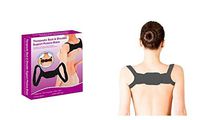 Therapy Posture Corrector Back Support Body Back Pain Lumbar Belt Orthopaedic Adjustable Shoulder (Black, Medium)