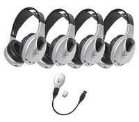 Califone HIR-KT4 4-Person Infrared Stereo/Mono Headphones with Transmitter