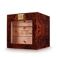 Humidors Cigar Box Cigar Moisturizing Box Large Capacity Natural Mellow Cedar Solid Wood Piano Paint Cigar About 50 Cigar Accessories (Color : Brown, Size : 242426cm)