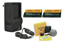 Casio High Capacity Lithium Ion Replacement for Casio NP20-2 Batteries (650Mah) + AC/DC Rapid Travel Charger + Nwv Direct 5 Piece Cleaning Kit