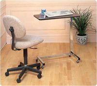 Standard Automatic Overbed Table Cadillac Oak with Vanity