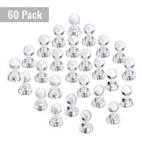 60 Pack Powerful Push Pin Magnets, Clear Crystal Color Idea for Holding Paper Photo Calendar on Refrigerator, Whiteboard and Dry Erase Board By House Again