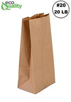 EcoQuality 1000 Brown Kraft Paper Bag (20 lb) Large - Paper Lunch Bags, Small Snacks, Gift Bags, Grocery, Merchandise, Party Bags (16 x 8 x 5.5 in.) (20 Pound Capacity)