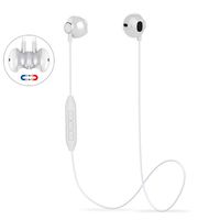 Bluetooth Headphones, Wireless Sport Earphones In-ear Workout Sweatproof Earbud with Mic & Magnetic HiFi Stereo Headset (Noise Canceling, 4~6 Hrs Playing Time, Fast Pairing, 33ft Transmit Range)-White