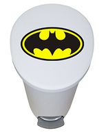 The Furniture Cove New 2.6 Gallon White Plastic Step Trash Can Waste Basket Featuring the Choice of Your Favorite Novelty Themed Logo - FREE Trash Liner Included (Batman)