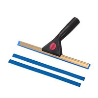 Shower Squeegee 14‘’ Stainless Steel Shower Squeegee Window Cleaner Tools for Shower Doors, Bathroom, Window and Car Glass with 2 Free Replacement Microfiber Rubber Strips-Lightweight Type Black