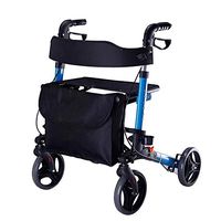 ZAIHW Compact Rollator for Seniors, Aluminum Side-Fold Rolling Walker with Paded Seat
