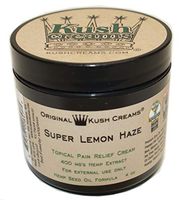 Kush Creams - Super Lemon Haze - Emu Oil & Hemp Oil Infused w/ 30+ Herbal Ingredients - Topical Pain Relief Cream with Aromatherapy - Award Winning - Doctor Recommended - Lab Tested - 4 oz Jar