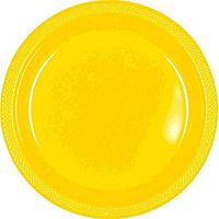 Amscan 43031.09 Sunshing Plastic party-plates, 9", Yellow Sunshine
