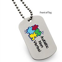 Autistic Non Verbal Puzzle Medical Alert ID Dog Tag
