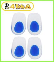 Presadee Kid’s Heel Cup Gel Silicone Foot Cushion Ankle Pain Relief Walking Shock Absorbent Protection Support (2 Pack - Blue)