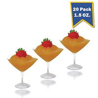 Posh Setting Mini Collection, Mini Martini Cups, Heavyweight Clear Plastic 1.5oz Martini Cups, Elegant Disposable Dessert Cups. (20 CT)