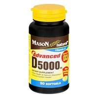 Mason Natural Advanced D5000 IU Softgels 50 Soft Gels (Pack of 5)