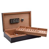 Lxc Customized Real Carbon Fiber Cigar Humidor High Gloss Paint Mellow Cedar Wood