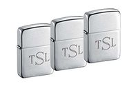 Personalized 1941 Zippo Lighters Set of 3 with Free Engraving in Roman Monogram Font