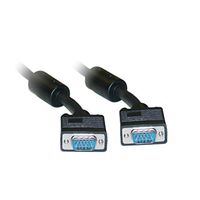 ACL 150 Feet HD15 Male to HD15 Male SVGA Cable with Ferrite Bead, Coaxial Construction, Double Shielded, Black, 1 Pack