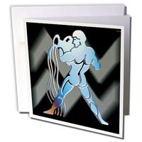 3dRose Aquarius Greeting Cards, 6 x 6 Inches, Set of 6 (gc_976_1)
