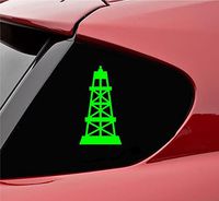 Slap-Art Oil Rig Fracking Vinyl Decal Sticker (Lime Green)