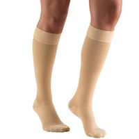 Truform 30-40 mmHg Compression Stockings for Men and Women, Knee High Length, Dot-Top, Closed Toe, Beige, X-Large
