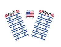 Made in The USA! 2 Packs of Flag-It Israel Flag Stickers, 100 Israeli Sticker Decals