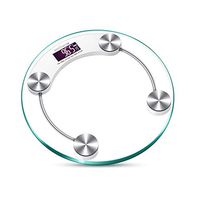 Body Fat Scale Bathroom Round Glass Digital Scale USB Charging Electronic Scales Body Weight Scale with Step-on Technology Postal Scales (Color : White, Size : 33cm)