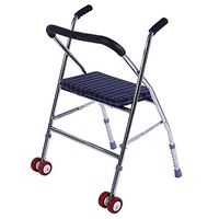 FLYSXP Elderly Walker Wheel + Cloth Pad Stainless Steel Folding Walker Walker Stroller Wheelchair