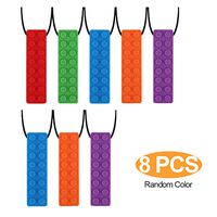 DEXING Chew Toys for Autistic Children, 8 Pieces Sensory Chew Necklace with Food Grade Silicone Perfect Teething Toys Improve Focus for Baby Anxiety Autism ADHD SPD and Oral Stimulation