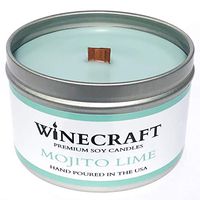 WOODEN WICK Aromatherapy Candle - Wine Scented Soy Wax (Mojito Lime)