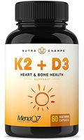 Vitamin K2 MK7 with D3 Supplement for Strong Bones & Healthy Heart - Premium Vitamin D & K Complex - 5000 IU of Vitamin D 3 & 100 mcg of MenaQ7 Vitamin K 2 MK-7-60 Small Vegan Capsules
