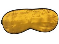 Amint Contoured Design Finest Charmeuse Sleep Eye Mask Blindfold with Ear Plugs Travel Gold,7.9"*3.5"