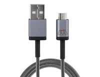 MOS Spring | Micro USB Cable â€" Aluminum Heads, Steel Spring Relief & Exoskeleton Braided Jacket - Deep Grey, 6 ft.
