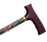 Adjustable Travel Folding Cane With Fritz Handle, Green Paisley