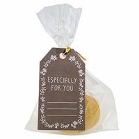 Flat Cellophane Bags with Brown Especially for You Flower Frame Gift Tags for Gift Packaing, Pack of 48 (10x15cm)