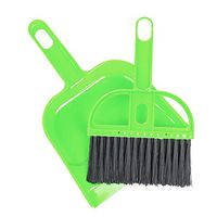 NPLE--Mini Broom Dustpan Brush Set Soft Cleaning Sweeper Hand Home Keyboard Dust Pan (Green)