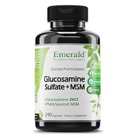 Emerald Labs Glucosamine Sulfate with MSM - Joint Support - Supports Alleviation of Pain, Stiffness, Supports Joint Friction, Supports Cartilage - 240 Capsules
