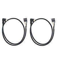 Duttek (2-Pack) 50CM 90 Degree Right Angle Micro USB Male to 5 Pin Motherboard Female Adapter Dupont Extended Cable(Micro USB M/5Pin)