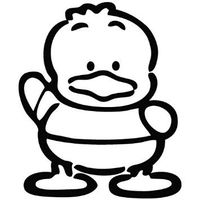 PEKKLE KUNG FU DUCK SANRIO VINYL STICKERS SYMBOL 5.5" DECORATIVE DIE CUT DECAL FOR CARS TABLETS LAPTOPS SKATEBOARD - BLACK