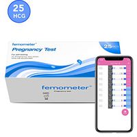 25 x Pregnancy(hCG) Test Strips kit with Urine Cup, Early Pregnancy Test Sticks with Smart App, Save All Test Results (3.5mm Width) by Femometer