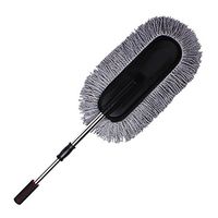 Car Duster Extendable Handle Microfiber Flat Brush Duster MopCleaning Washing Tools [Gray]
