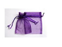 48 Organza Drawstring Pouches Gift Bags 4x5 - Dark Purple