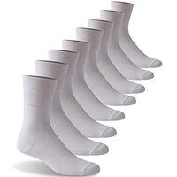 Facool Wide Ankle Socks Diabetic, Men Women Moisture Wicking No Blister Anti Skid Cotton Cushion Non Binding Socks 8 Pairs White X-Large