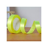 22Meters/Roll 20Mm 2Cm Silk Satin Ribbons Baby Shower Birthday Party Wedding Engagement Christmas Halloween Gift Wrapping Ribbon,Neon Yellow