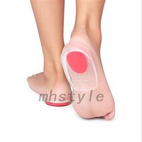 JIAHAO New Heel Support Pad Cup Gel Silicone Shock Cushion Orthotic Insole Plantar Care (Red, Women)